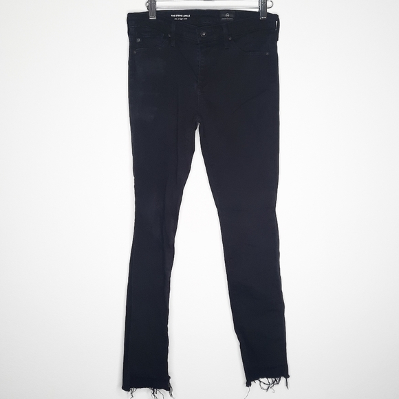 AG Black The Stevie Slim Straight Step Hem Ankle Jeans 25 - Picture 2 of 8